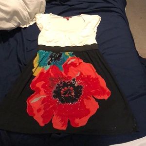 Floral Dress with rhinestones